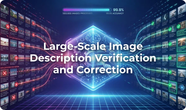 Large-Scale Image Description Verification and Correction